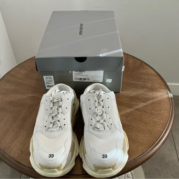 Balenciaga Triple S Sneakers in Cream and Tan - Picture 9 of 10